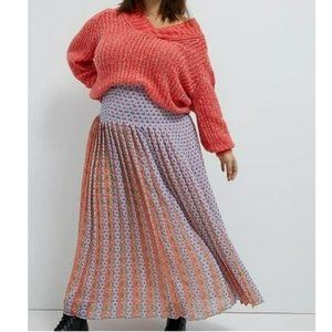 Anthropologie Maeve Nonie Pleated Maxi Skirt Plus size 20W